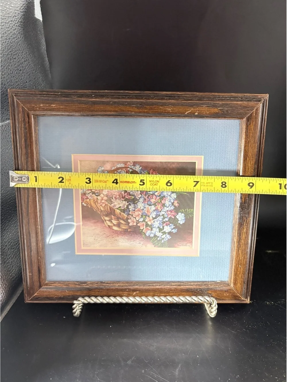 Rhonda McEnroe Flower Basket Watercolor Art Print Framed 10x8 Matted Vintage